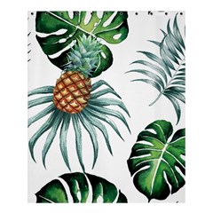 Pineapple Tropical Jungle Giant Green Leaf Watercolor Pattern Shower Curtain 60  X 72  (medium)  by genx