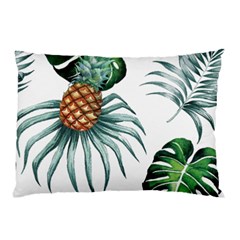 Pineapple Tropical Jungle Giant Green Leaf Watercolor Pattern Pillow Case (two Sides) by genx