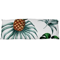 Pineapple Tropical Jungle Giant Green Leaf Watercolor Pattern Body Pillow Case (dakimakura) by genx