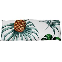 Pineapple Tropical Jungle Giant Green Leaf Watercolor Pattern Body Pillow Case Dakimakura (two Sides) by genx