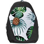 Pineapple Tropical Jungle Giant Green Leaf Watercolor Pattern Backpack Bag Front