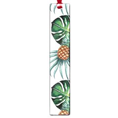 Pineapple Tropical Jungle Giant Green Leaf Watercolor Pattern Large Book Marks by genx