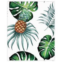 Pineapple Tropical Jungle Giant Green Leaf Watercolor Pattern Drawstring Bag (small) by genx