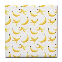 Yellow Banana And Peels Pattern With Polygon Retro Style Tile Coasters by genx