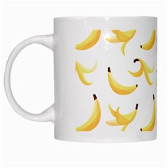 Yellow Banana And Peels Pattern With Polygon Retro Style White Mugs by genx