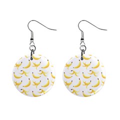 Yellow Banana And Peels Pattern With Polygon Retro Style Mini Button Earrings by genx