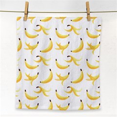 Yellow Banana And Peels Pattern With Polygon Retro Style Face Towel by genx