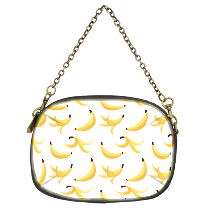 Yellow Banana and peels pattern with polygon retro style Chain Purse (Two Sides)