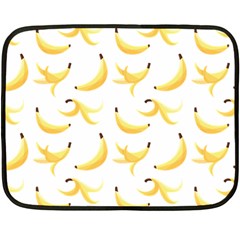 Yellow Banana And Peels Pattern With Polygon Retro Style Fleece Blanket (mini) by genx