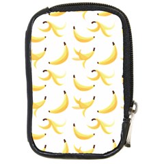 Yellow Banana And Peels Pattern With Polygon Retro Style Compact Camera Leather Case by genx