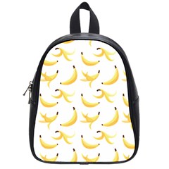 Yellow Banana And Peels Pattern With Polygon Retro Style School Bag (small) by genx