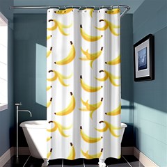 Yellow Banana And Peels Pattern With Polygon Retro Style Shower Curtain 36  X 72  (stall)  by genx