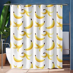 Yellow Banana And Peels Pattern With Polygon Retro Style Shower Curtain 60  X 72  (medium)  by genx