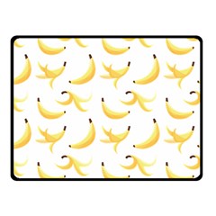 Yellow Banana And Peels Pattern With Polygon Retro Style Double Sided Fleece Blanket (small)  by genx