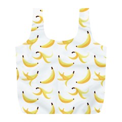 Yellow Banana And Peels Pattern With Polygon Retro Style Full Print Recycle Bag (l) by genx