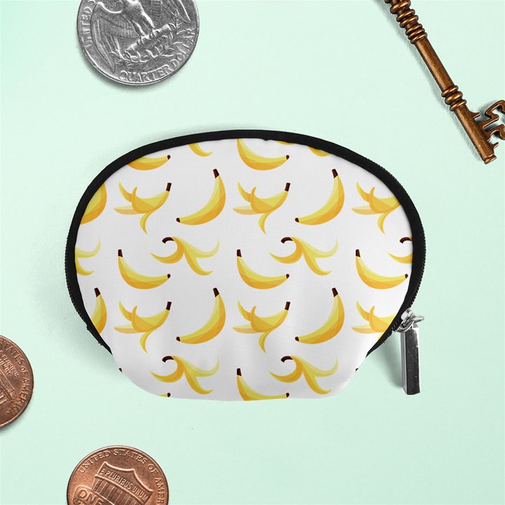 Yellow Banana and peels pattern with polygon retro style Accessory Pouch (Small)