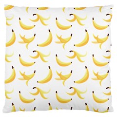 Yellow Banana And Peels Pattern With Polygon Retro Style Large Flano Cushion Case (one Side) by genx