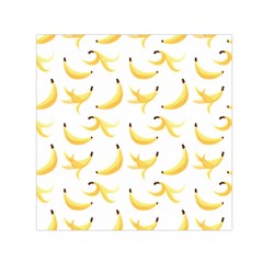 Yellow Banana And Peels Pattern With Polygon Retro Style Small Satin Scarf (square) by genx