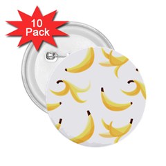 Yellow Banana And Peels Pattern With Polygon Retro Style 2 25  Buttons (10 Pack)  by genx