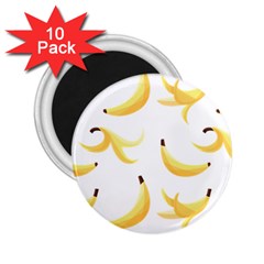 Yellow Banana And Peels Pattern With Polygon Retro Style 2 25  Magnets (10 Pack)  by genx