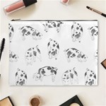 Pigs Handrawn Black And White Square13k Black Pattern Skull Bats Vintage K Cosmetic Bag (XL) Front