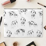 Pigs Handrawn Black And White Square13k Black Pattern Skull Bats Vintage K Cosmetic Bag (XL) Back