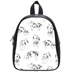 Pigs Handrawn Black And White Square13k Black Pattern Skull Bats Vintage K School Bag (small) by genx