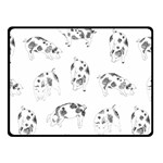 Pigs Handrawn Black And White Square13k Black Pattern Skull Bats Vintage K Double Sided Fleece Blanket (Small)  45 x34  Blanket Back