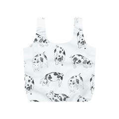 Pigs Handrawn Black And White Square13k Black Pattern Skull Bats Vintage K Full Print Recycle Bag (s) by genx