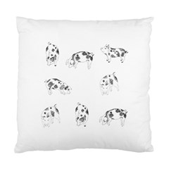 Pig Pattern Hand Drawn With Funny Cow Spots Black And White Standard Cushion Case (one Side) by genx