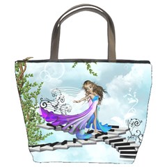 Cute Fairy Dancing On A Piano Bucket Bag by FantasyWorld7