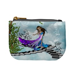 Cute Fairy Dancing On A Piano Mini Coin Purse by FantasyWorld7