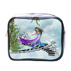 Cute Fairy Dancing On A Piano Mini Toiletries Bag (one Side) by FantasyWorld7