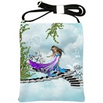 Cute Fairy Dancing On A Piano Shoulder Sling Bag Front