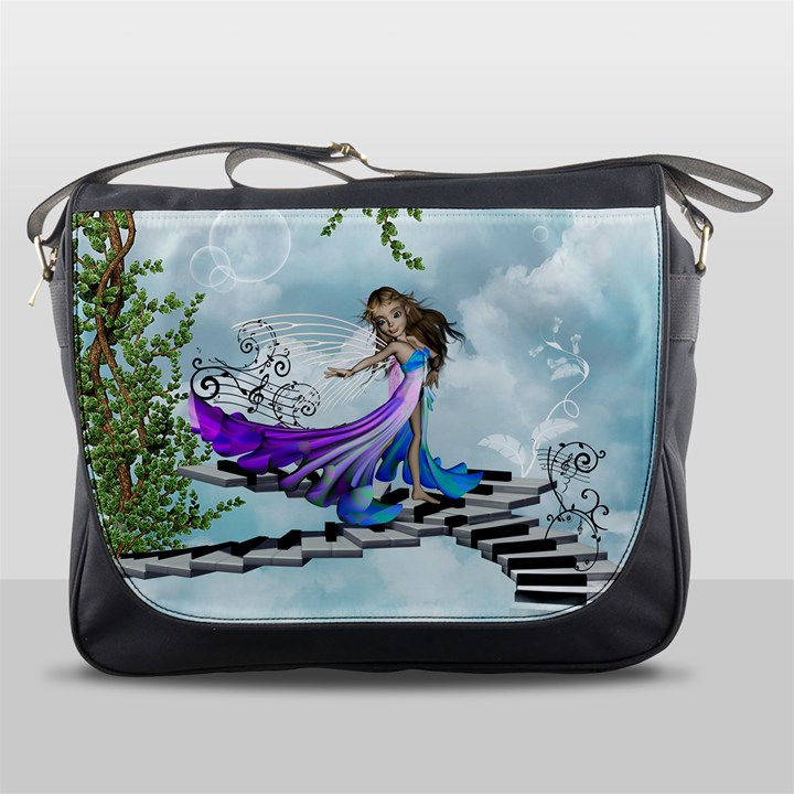 Cute Fairy Dancing On A Piano Messenger Bag