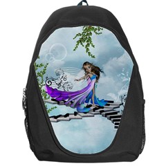 Cute Fairy Dancing On A Piano Backpack Bag by FantasyWorld7