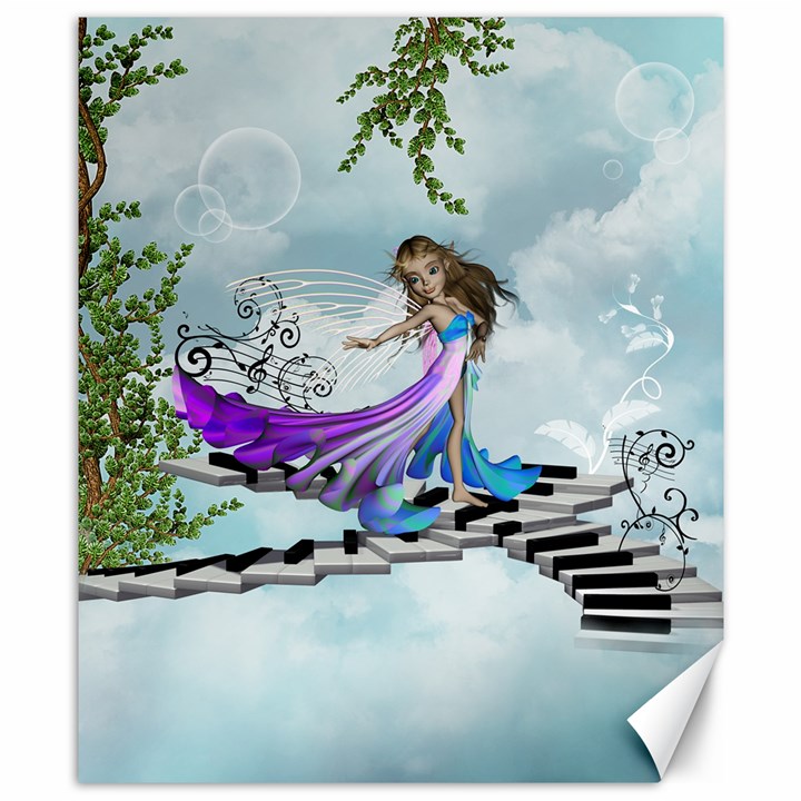 Cute Fairy Dancing On A Piano Canvas 8  x 10 