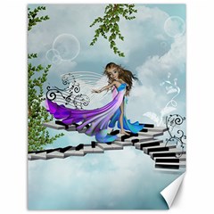 Cute Fairy Dancing On A Piano Canvas 12  X 16  by FantasyWorld7