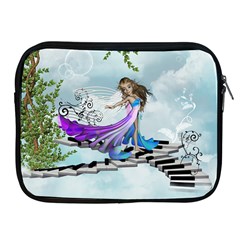 Cute Fairy Dancing On A Piano Apple Ipad 2/3/4 Zipper Cases by FantasyWorld7