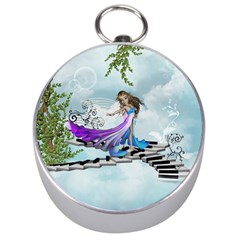 Cute Fairy Dancing On A Piano Silver Compasses by FantasyWorld7