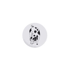 Pig Sniffing Hand Drawn With Funny Cow Spots Black And White 1  Mini Buttons by genx