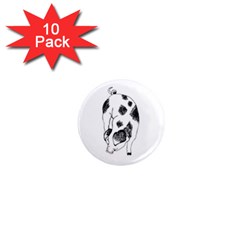 Pig Sniffing Hand Drawn With Funny Cow Spots Black And White 1  Mini Magnet (10 Pack)  by genx