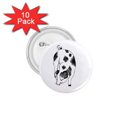 Pig Sniffing Hand Drawn With Funny Cow Spots Black And White 1 75  Buttons (10 Pack) by genx