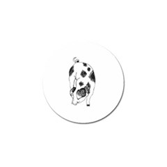 Pig Sniffing Hand Drawn With Funny Cow Spots Black And White Golf Ball Marker by genx