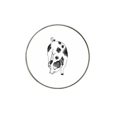 Pig Sniffing Hand Drawn With Funny Cow Spots Black And White Hat Clip Ball Marker by genx