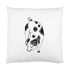 Pig Sniffing Hand Drawn With Funny Cow Spots Black And White Standard Cushion Case (one Side) by genx