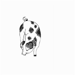 Pig Sniffing Hand Drawn With Funny Cow Spots Black And White Large Garden Flag (two Sides) by genx