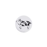 Pig smiling head up Hand drawn with funny cow spots Black And White 1  Mini Magnets Front