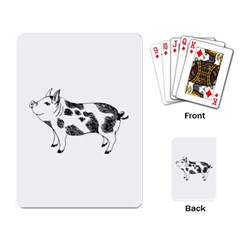 Pig Smiling Head Up Hand Drawn With Funny Cow Spots Black And White Playing Cards Single Design by genx