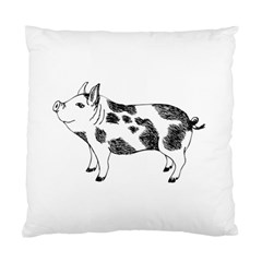 Pig Smiling Head Up Hand Drawn With Funny Cow Spots Black And White Standard Cushion Case (one Side) by genx